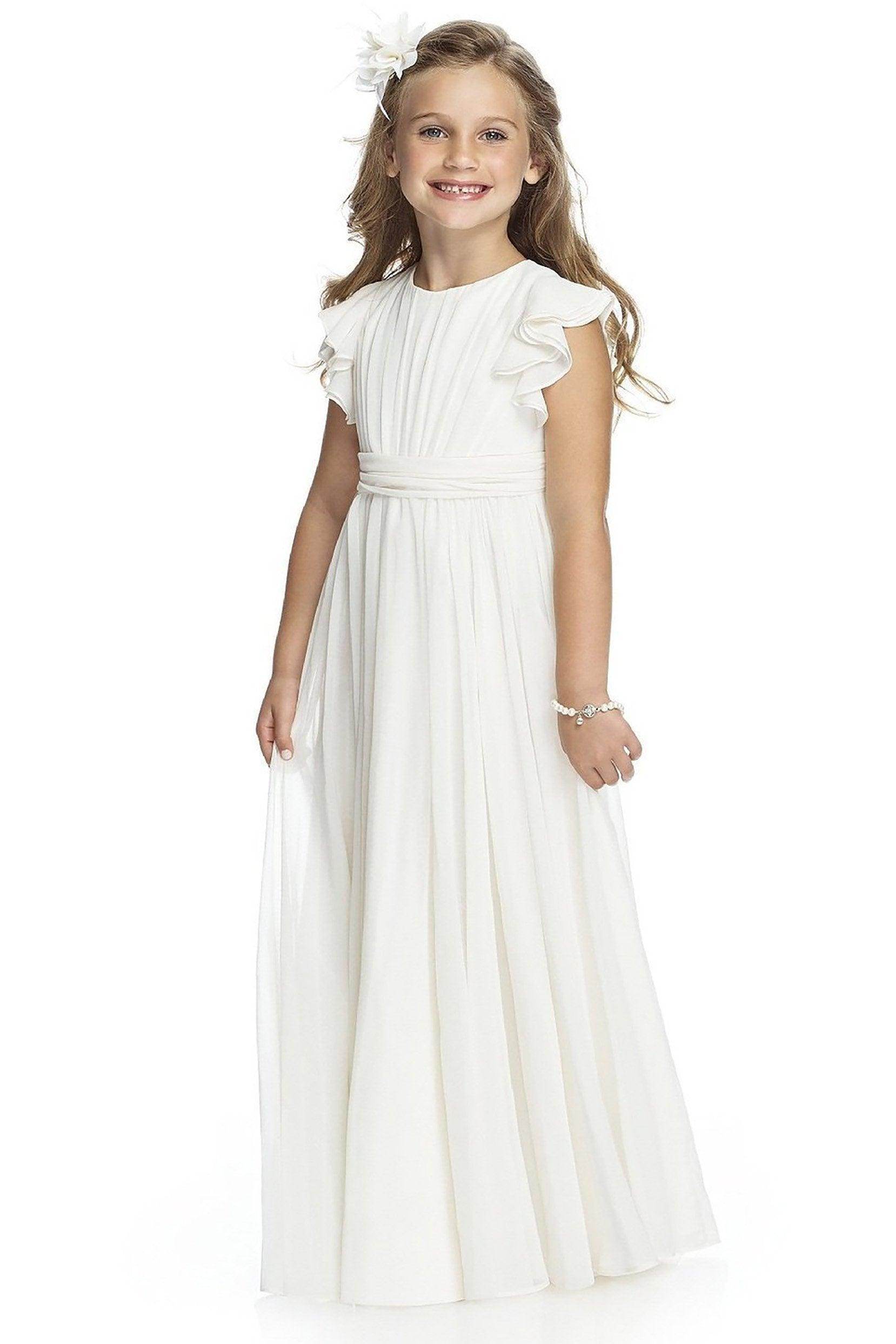 A-Line Floor Length Chiffon Flower Girl Dress CF0296 - COCOMELODY